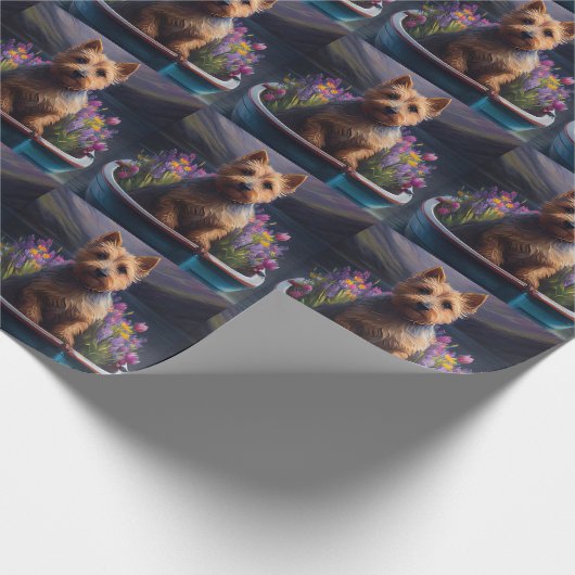 Australian Terrier op Paddle: Een Schilderachtig a Cadeaupapier (Hoek)