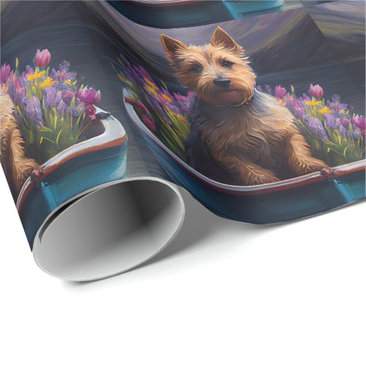 Australian Terrier op Paddle: Een Schilderachtig a Cadeaupapier (Rol Hoek)