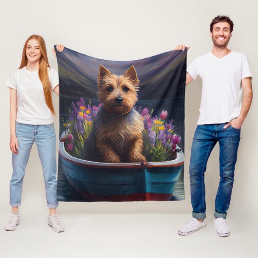 Australian Terrier op Paddle: Een Schilderachtig a Fleece Deken (In situ)