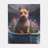 Australian Terrier op Paddle: Een Schilderachtig a Fleece Deken (Voorkant)