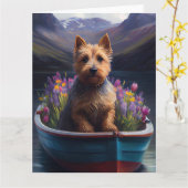 Australian Terrier op Paddle: Een Schilderachtig a Kaart (Gele Bloem)