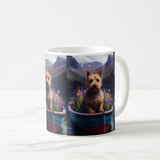 Australian Terrier op Paddle: Een Schilderachtig a Koffiemok (Voorkant rechts)