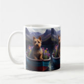 Australian Terrier op Paddle: Een Schilderachtig a Koffiemok (Links)