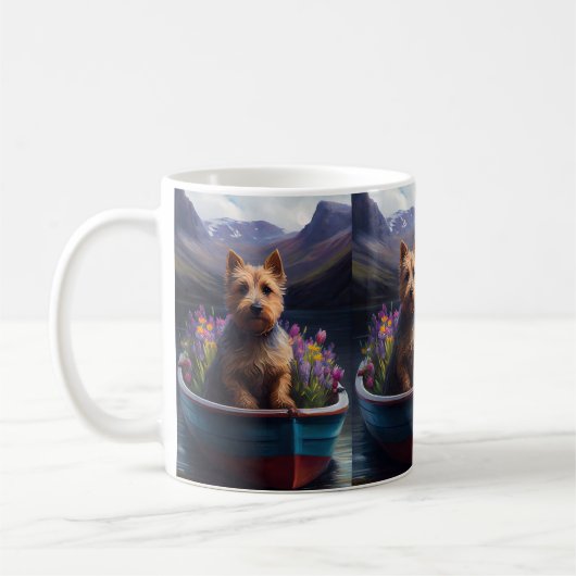 Australian Terrier op Paddle: Een Schilderachtig a Koffiemok (Links)