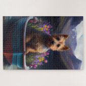 Australian Terrier op Paddle: Een Schilderachtig a Legpuzzel (Horizontaal)
