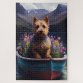 Australian Terrier op Paddle: Een Schilderachtig a Legpuzzel (Verticaal)