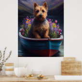 Australian Terrier op Paddle: Een Schilderachtig a Poster (Keuken)