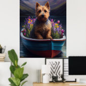 Australian Terrier op Paddle: Een Schilderachtig a Poster (Thuiskantoor)