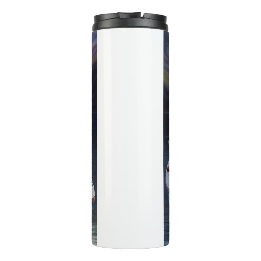 Australian Terrier op Paddle: Een Schilderachtig a Thermosbeker (Achterkant)