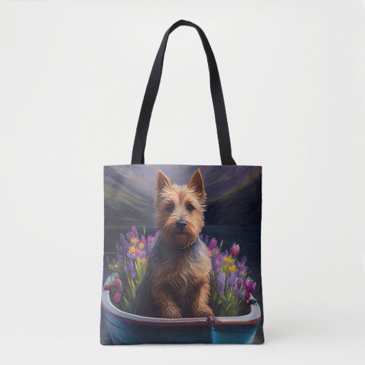 Australian Terrier op Paddle: Een Schilderachtig a Tote Bag (Voorkant)