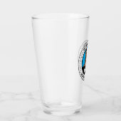 Australian Terrier Peeking Illustration Badge Glas (Rechts)