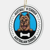 Australian Terrier Peeking Illustration Badge Keramisch Ornament (Links)