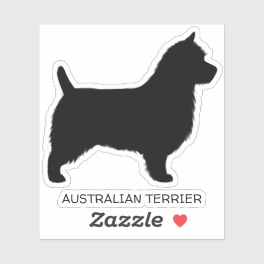Australian Terrier Silhouette Aussie Dog Vinyl Sticker (Vel)