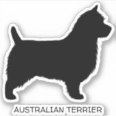 Australian Terrier Silhouette Aussie Dog Vinyl Sticker (Voorkant)