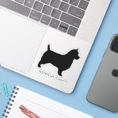 Australian Terrier Silhouette Aussie Dog Vinyl Sticker (Laptop met iPhone)