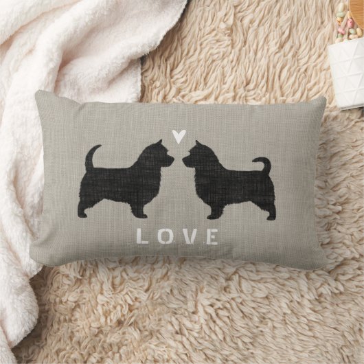 Australian Terrier Silhouettes (Long Tails) Love Kussen (Deken)