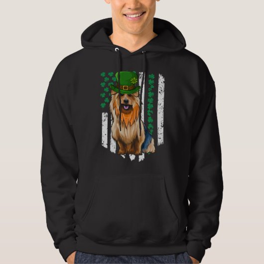 Australian Terrier St Patricks Day Irish American  Hoodie (Voorkant)