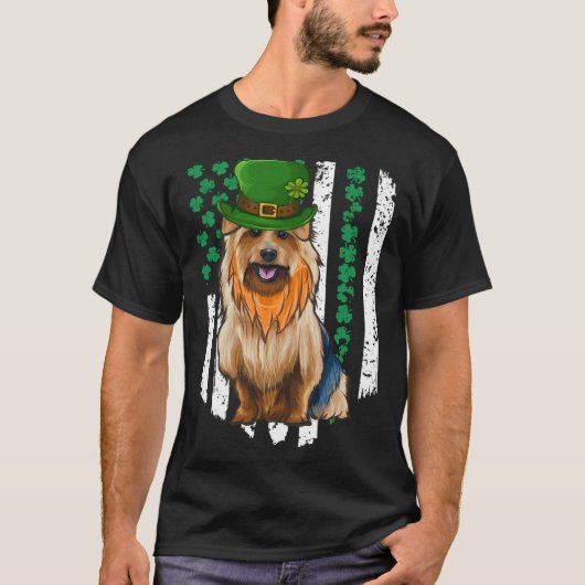 Australian Terrier St Patricks Day Irish American  T-shirt (Voorkant)