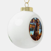 Australian Terrier With Christmas Lights Holiday Keramische Bal Ornament (Links)