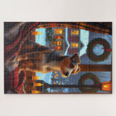 Australian Terrier With Christmas Lights Holiday Legpuzzel (Horizontaal)