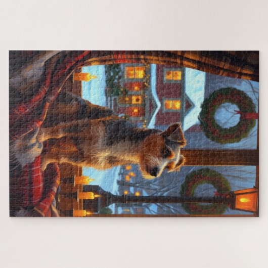 Australian Terrier With Christmas Lights Holiday Legpuzzel (Horizontaal)