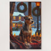 Australian Terrier With Christmas Lights Holiday Legpuzzel (Verticaal)