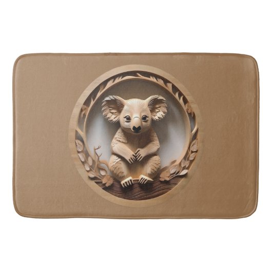 Australian Tree Hugger: Koala Beer Houtprint Badmat (Voorkant)