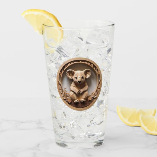 Australian Tree Hugger: Koala Beer Houtprint Glas (Voorkant ijs)