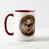 Australian Tree Hugger: Koala Beer Houtprint Mok (Links)