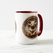 Australian Tree Hugger: Koala Beer Houtprint Mok (Voorkant rechts)