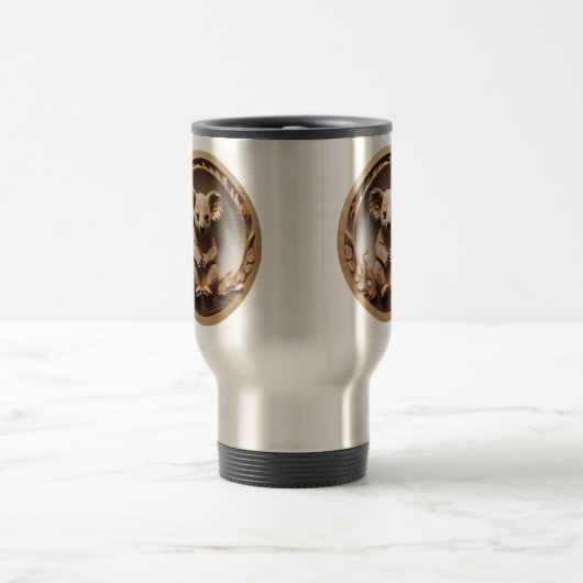 Australian Tree Hugger: Koala Beer Houtprint Reisbeker (Center)