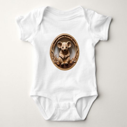 Australian Tree Hugger: Koala Beer Houtprint Romper (Voorkant)