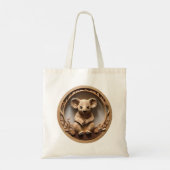 Australian Tree Hugger: Koala Beer Houtprint Tote Bag (Achterkant)