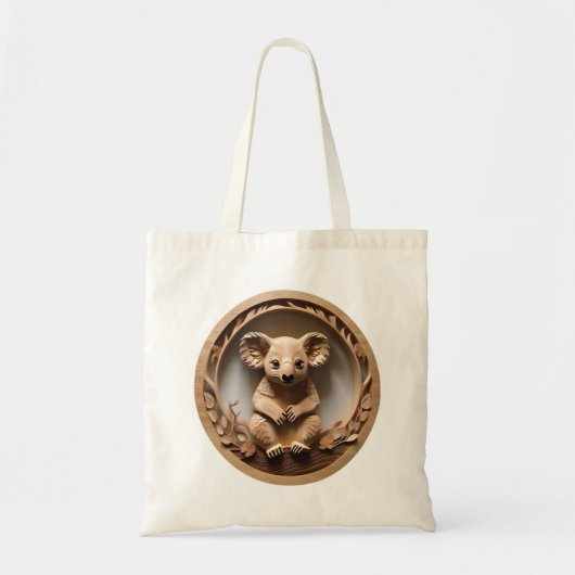 Australian Tree Hugger: Koala Beer Houtprint Tote Bag (Voorkant)