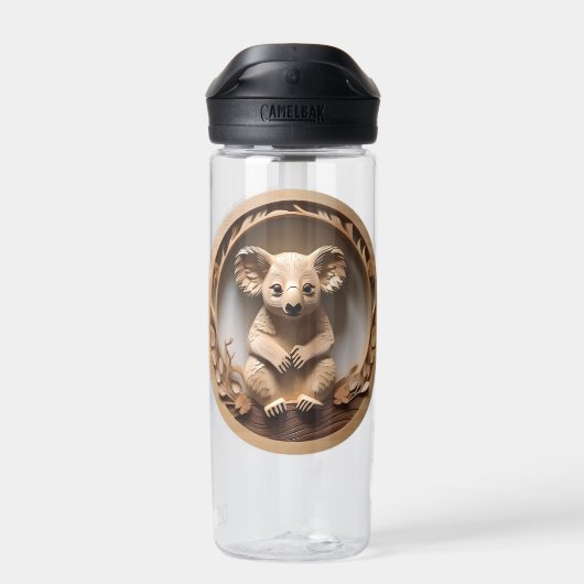 Australian Tree Hugger: Koala Beer Houtprint Waterfles (Achterkant)
