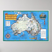 Australian Vintage Touristic Map Poster (Voorkant)