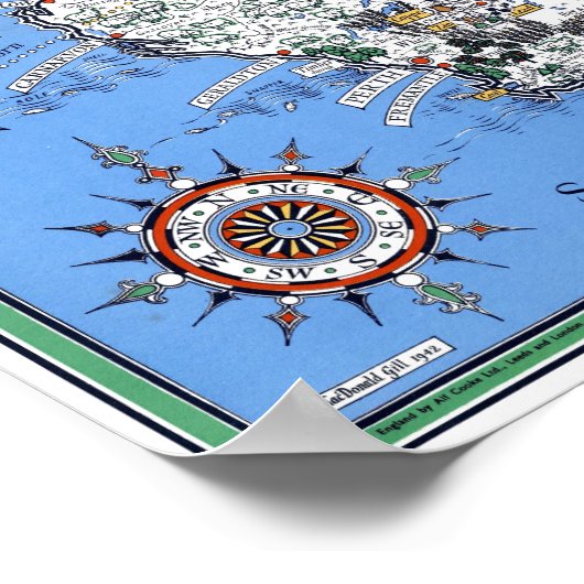 Australian Vintage Touristic Map Poster (Hoek)