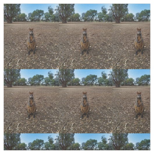 Australian Wallaby Holding A Stick Stof (Swatch)