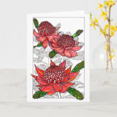 Australian Waratahs Floral Design Kaart (Gele Bloem)