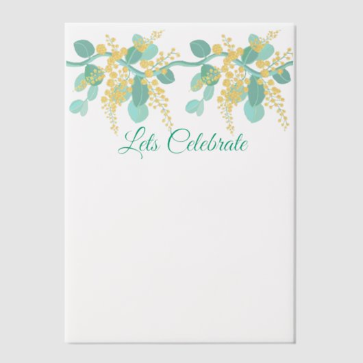 Australian wattle blossoms uitnodiging (Voorkant)