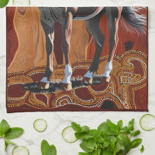 Australian Wild Brumby Theedoek (Gevouwen)