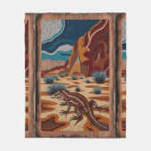 Australian Wild Lizard Wildlife Scene Fleece Deken (Voorkant)