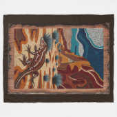 Australian Wild Lizard Wildlife Scene Fleece Deken (Voorkant (Horizontaal))
