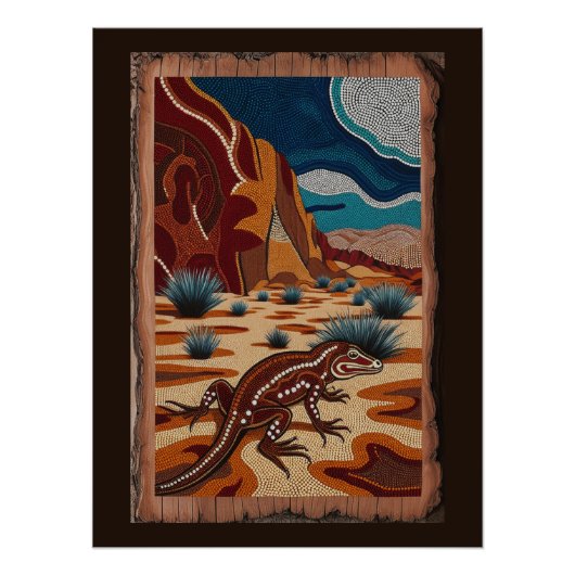 Australian Wild Lizard Wildlife Scene Perfect Poster (Voorkant)