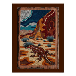 Australian Wild Lizard Wildlife Scene Perfect Poster