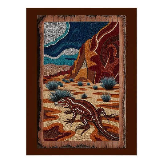 Australian Wild Lizard Wildlife Scene Perfect Poster (Voorkant)
