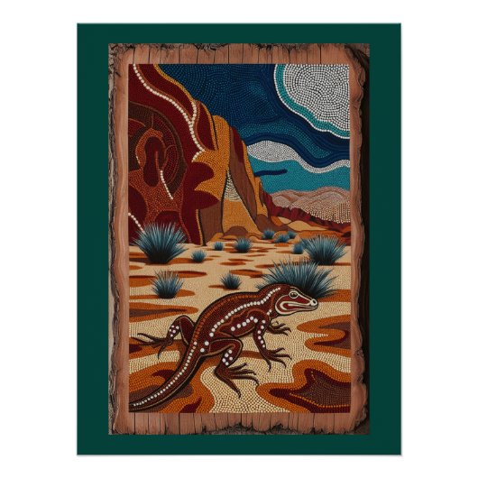 Australian Wild Lizard Wildlife Scene Perfect Poster (Voorkant)