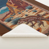Australian Wild Lizard Wildlife Scene Sherpa Deken (3/4)