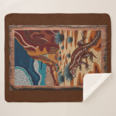 Australian Wild Lizard Wildlife Scene Sherpa Deken (Voorkant (horizontaal))