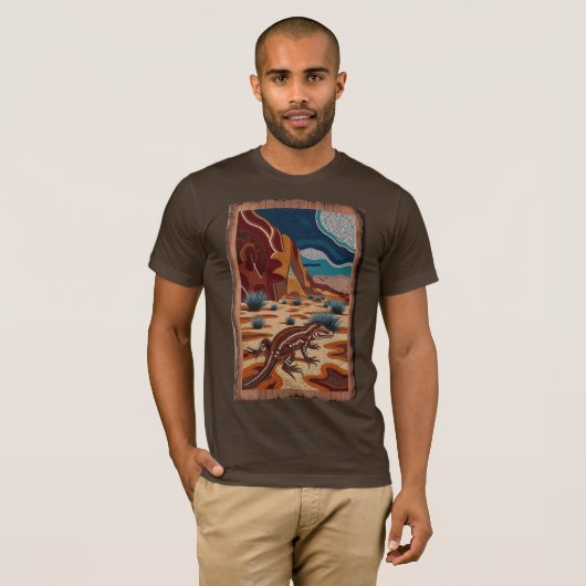 Australian Wild Lizard Wildlife Scene T-shirt (Voorkant volledig)